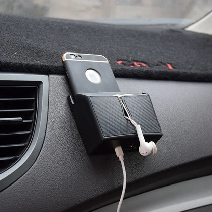 Organisateur de siège intérieur de voiture adhésif multifonctionnel, boîte de rangement pour téléphone portable, grande et petite, pour espaces restreints.