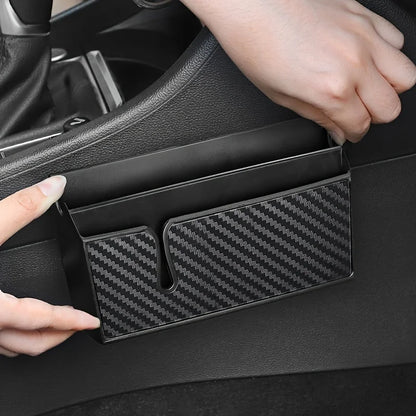 Organisateur de siège intérieur de voiture adhésif multifonctionnel, boîte de rangement pour téléphone portable, grande et petite, pour espaces restreints.