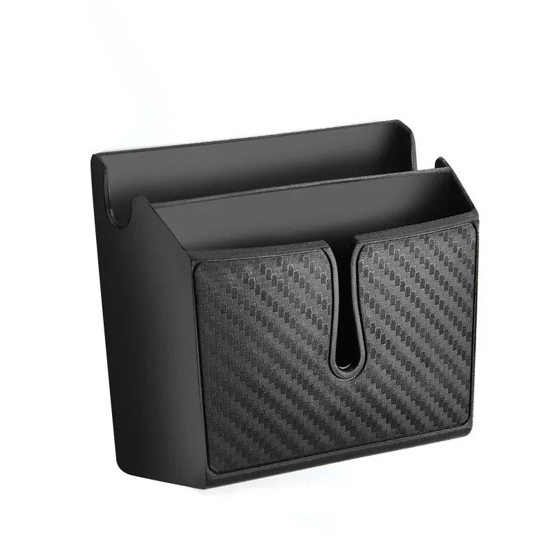 Organisateur de siège intérieur de voiture adhésif multifonctionnel, boîte de rangement pour téléphone portable, grande et petite, pour espaces restreints.