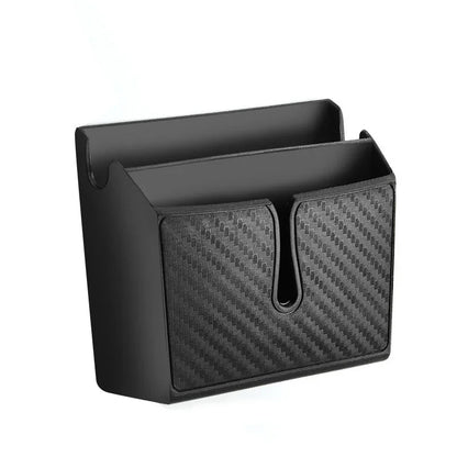 Organisateur de siège intérieur de voiture adhésif multifonctionnel, boîte de rangement pour téléphone portable, grande et petite, pour espaces restreints.